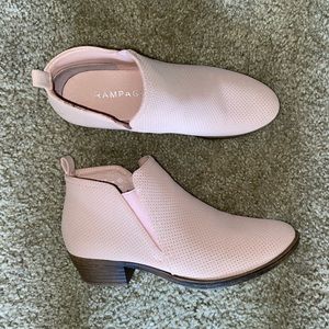 Blush pink booties